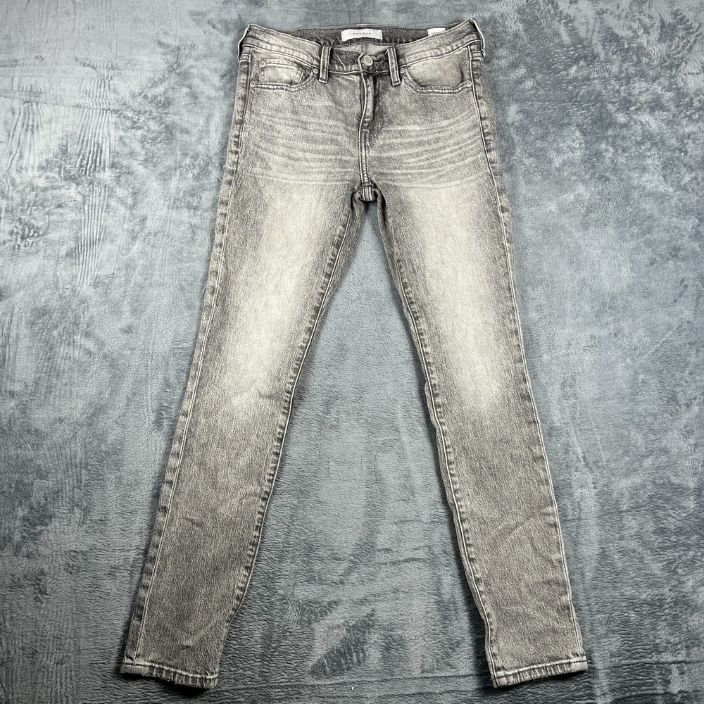 Pacsun Stacked Skinny Jeans Mens 28x30 Gray Whiskered Denim Cotton Medium Wash